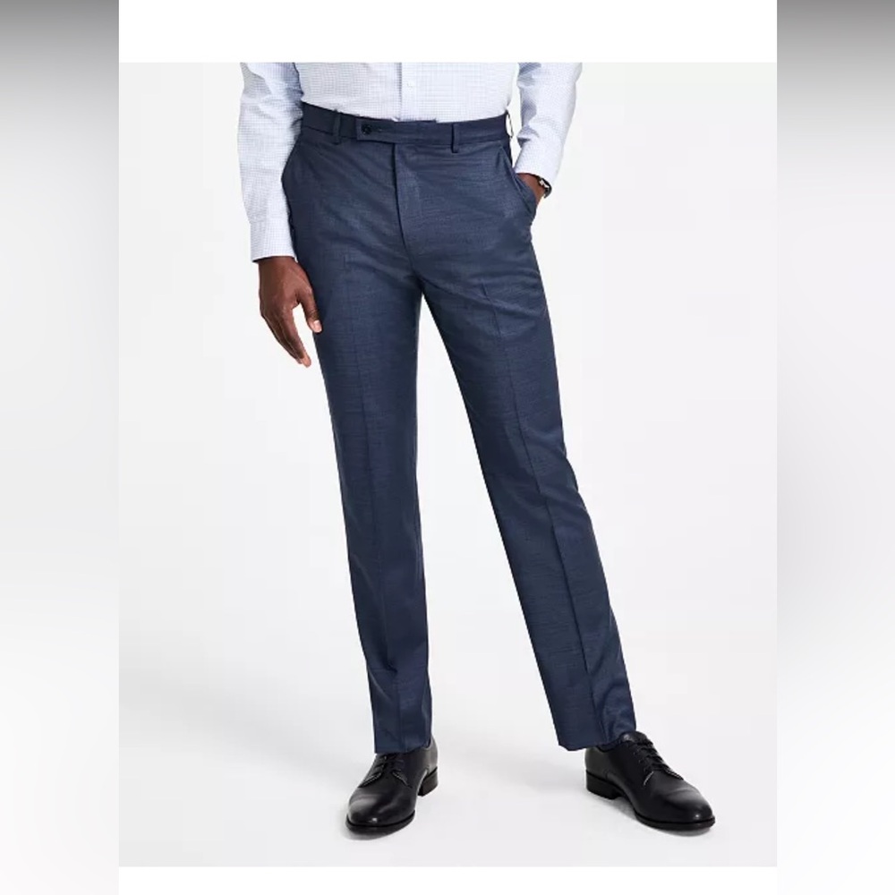 Calvin Klein Black Wool Slim Fit Trousers